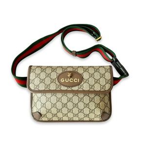 Authenticated GUCCI Neo Vintage GG Supreme Canvas Belt Bag - Excellent Condition
